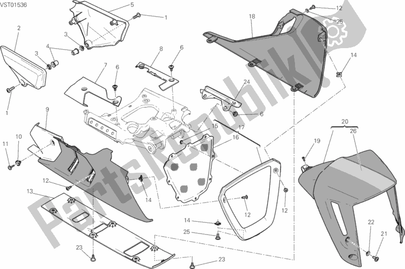 All parts for the Fairing of the Ducati Diavel Xdiavel S Thailand 1260 2016
